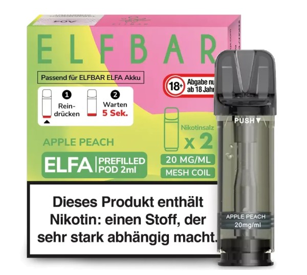 APPLE PEACH - ELFBAR ELFA CP 20mg/ml Prefilled Pod 2 Stück